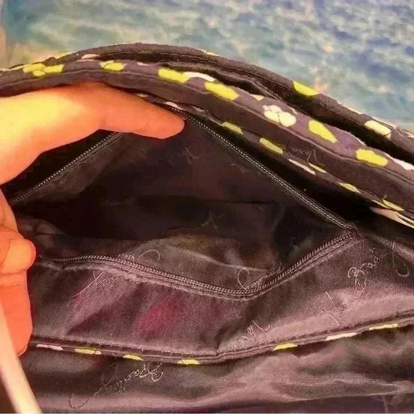 Vera Bradley Navy Blue Green Lucky Dots Turnlock Flap Crossbody Shoulder Bag - Picture 11 of 14